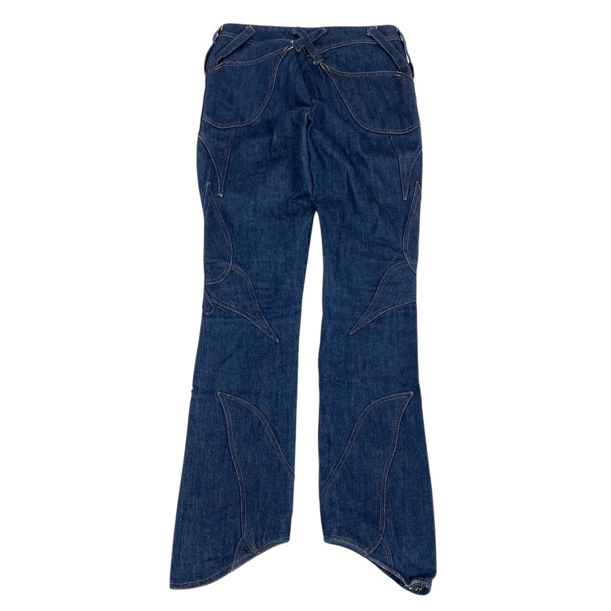Ei20 DOLCE＆GABBANA ドルチェアンドガッバーナ 2002ss バタフライ デニム フレアパンツ 42 インディゴブルー コットン アーカイブu02t