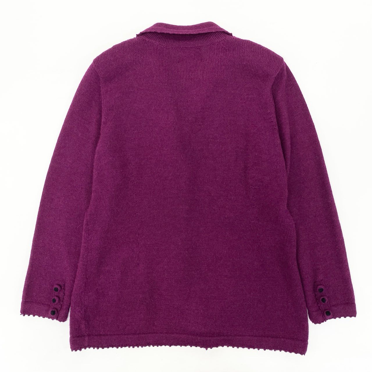 30K18 ROYAL ALPACA ロイヤルアルパカ ニットカーディガン ニットジャケット レディース 女性用 L パープル アルパカ100％u02t