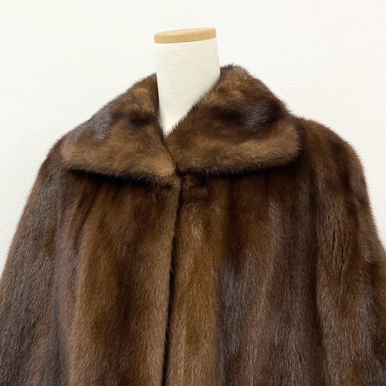 53k10《希少》 Leilian レリアン デミバフミンク ケープ ポンチョ M相当 9 ブラウン 最高級本毛皮 MINK FUR 毛並み◎ 艶◎t18r