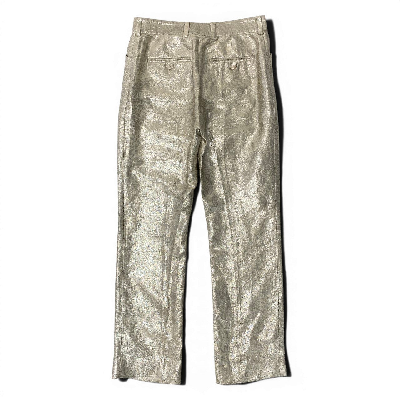 e10 RALPH LAUREN PURPLE LABEL ジャガードタックパンツ ボトム ペイズリー柄 4サイズ ゴールド レディース 女性用u02t