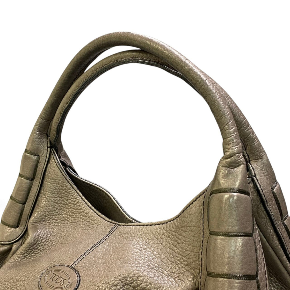 Aj2 TOD’S トッズ レザーショルダーバッグ Leather Shoulder Bag グレー ハンドバッグ 鞄t18r
