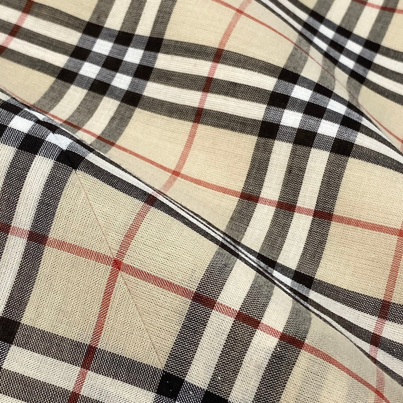 Ig6 BURBERRY LONDON BULE LABEL チェックスカート ノバチェック ミディアム丈 36サイズ ベージュ系 レディース 女性用ta2