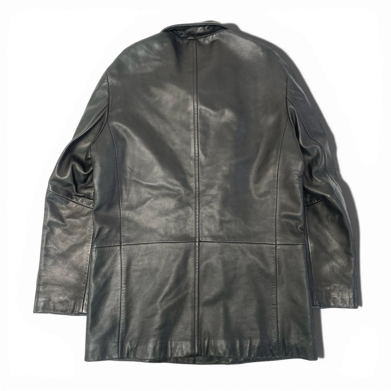 9a27 HUGO BOSS ヒューゴボス ラムレザーコート サイズL相当 ブラック シープスキン 羊革 Sheep Leather Coatt18r