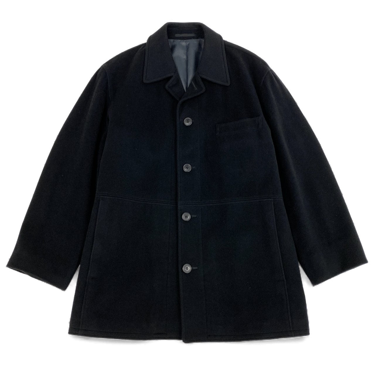 31L8 【美品】LANVIN CLASSIQUE ランバン クラシック カシミヤジャケット ショートコート アウター 48サイズ ブラック カシミヤ100％ メンズo07t