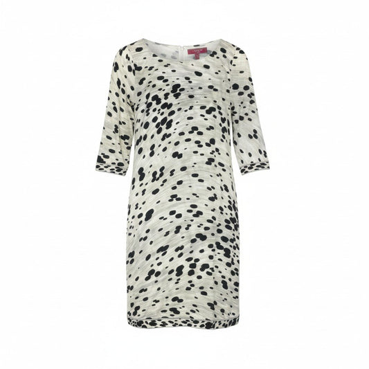 79k21 LEONARD FASHION レオナール ロングシャツワンピース 7分袖 総柄プリント レディース 女性用 L マルチカラー コットン100％u02t