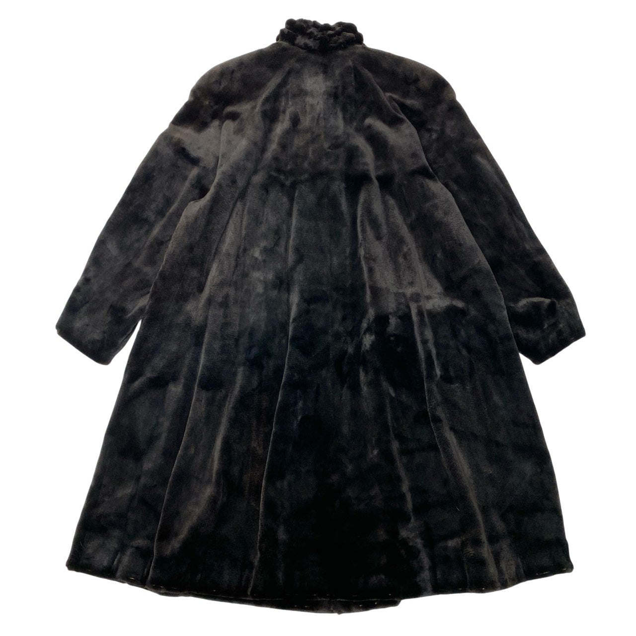 82a15 Nakamura Fur シェアードミンク ロングコート サイズ9～11 ブラック 本毛皮 Shared Mink Fur Coatt18r