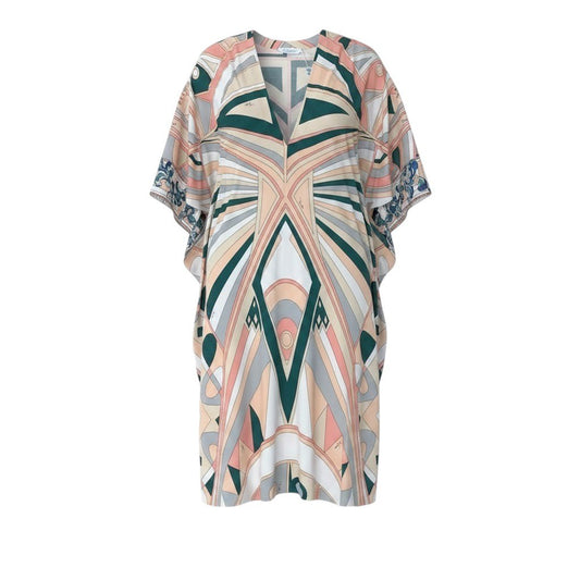 Ig10 【極美品】Emilio Pucci 変形チュニックワンピース 総柄 イタリア製 38サイズ マルチカラー レーヨン100％ レディース 女性用ta1