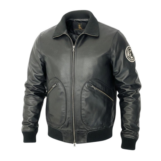 39e11 HYSTERIC GLAMOUR ヒステリックグラマー プリマロフトニューレイドツイル ジップアップ リブブルゾン 中綿 レザージャケット 0224AB04 サイズM ブラック メンズ 紳士服o07t