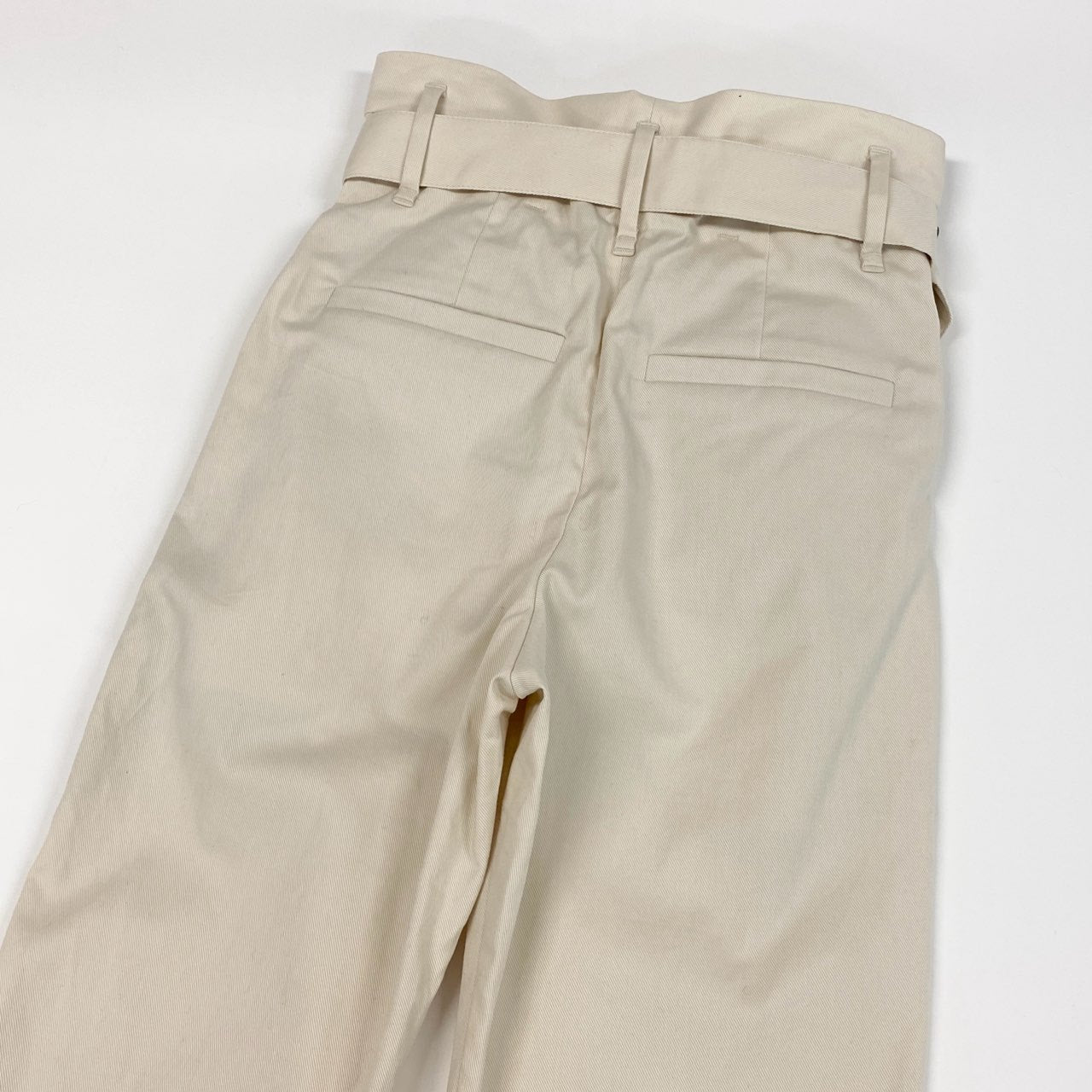 39d14 BRUNELLO CUCINELLI ブルネロクチネリ ベルテッドパンツ ハイウエストパンツ 34 アイボリー レディースu02t