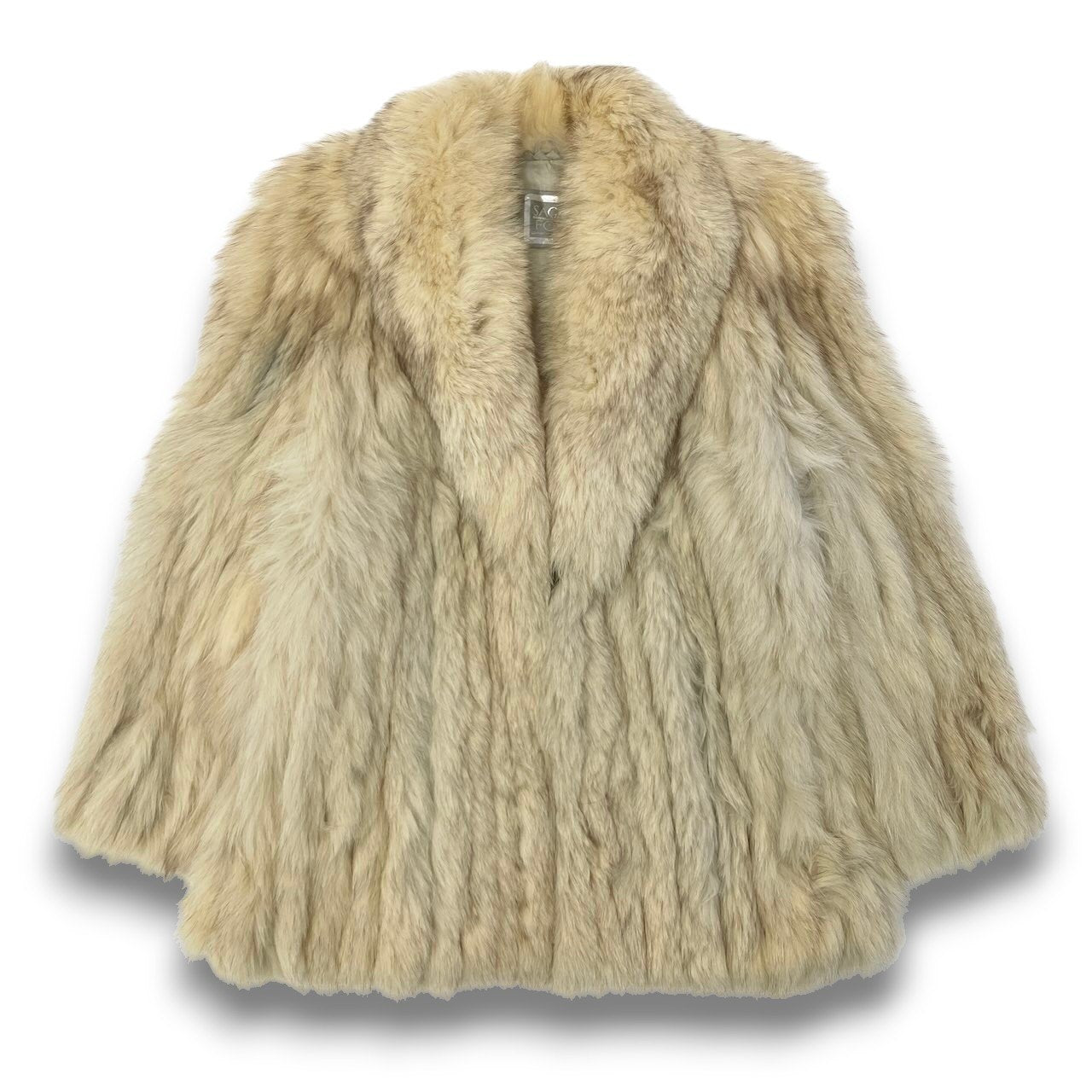 14c21 SAGA FOX サガフォックス 銀サガ ブルーフォックス ファーコート サイズ9 ホワイト 本毛皮 Blue Fox Fur Coatt18r