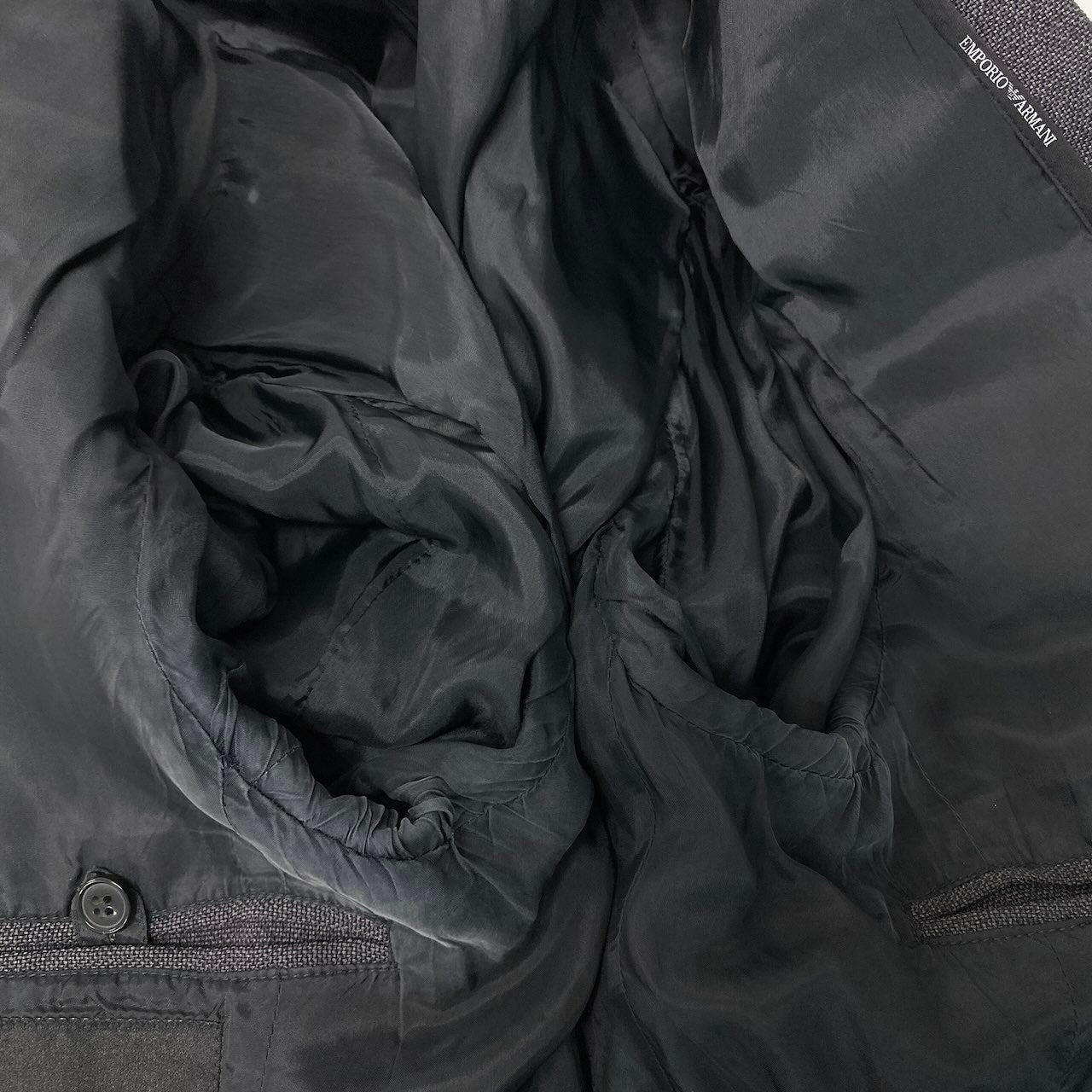 23e11 EMPORIO ARMANI エンポリオアルマーニ セットアップ シングルスーツ 2B ビジネス サイズ50 グレー メンズ 紳士服u02t
