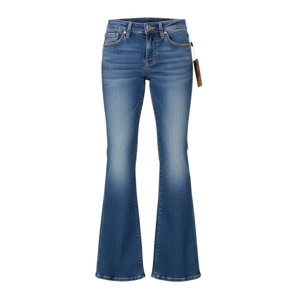55h9 TRUE RELIGION トゥルーレリジョン フレア デニムパンツ ストレッチ サイズ24 インディゴ レディースu02t