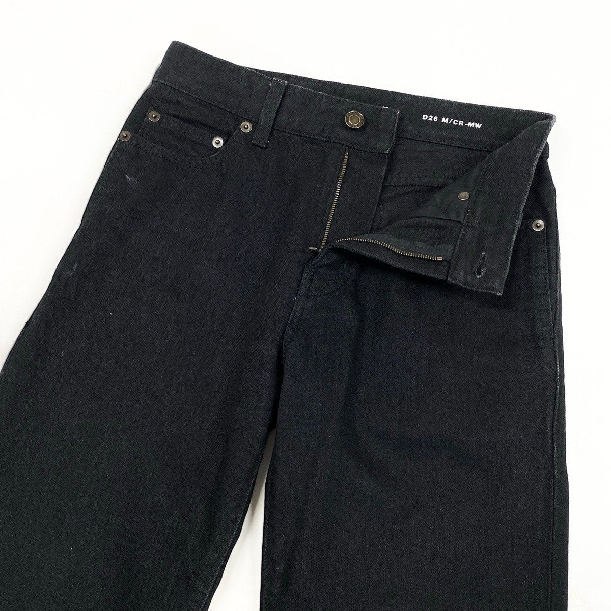 13i14 SAINTLAURENT サンローラン デニムパンツ ボトムス イタリア製 26サイズ ブラック コットン100％ レディースu02t