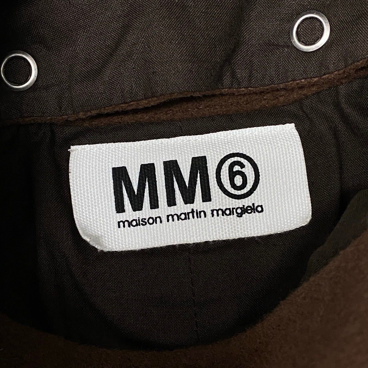i27 MM6 Maison Martin Margiela ロングウールコート カシミヤ混 ハイネックデザイン ブラウン レディース 女性用u02t