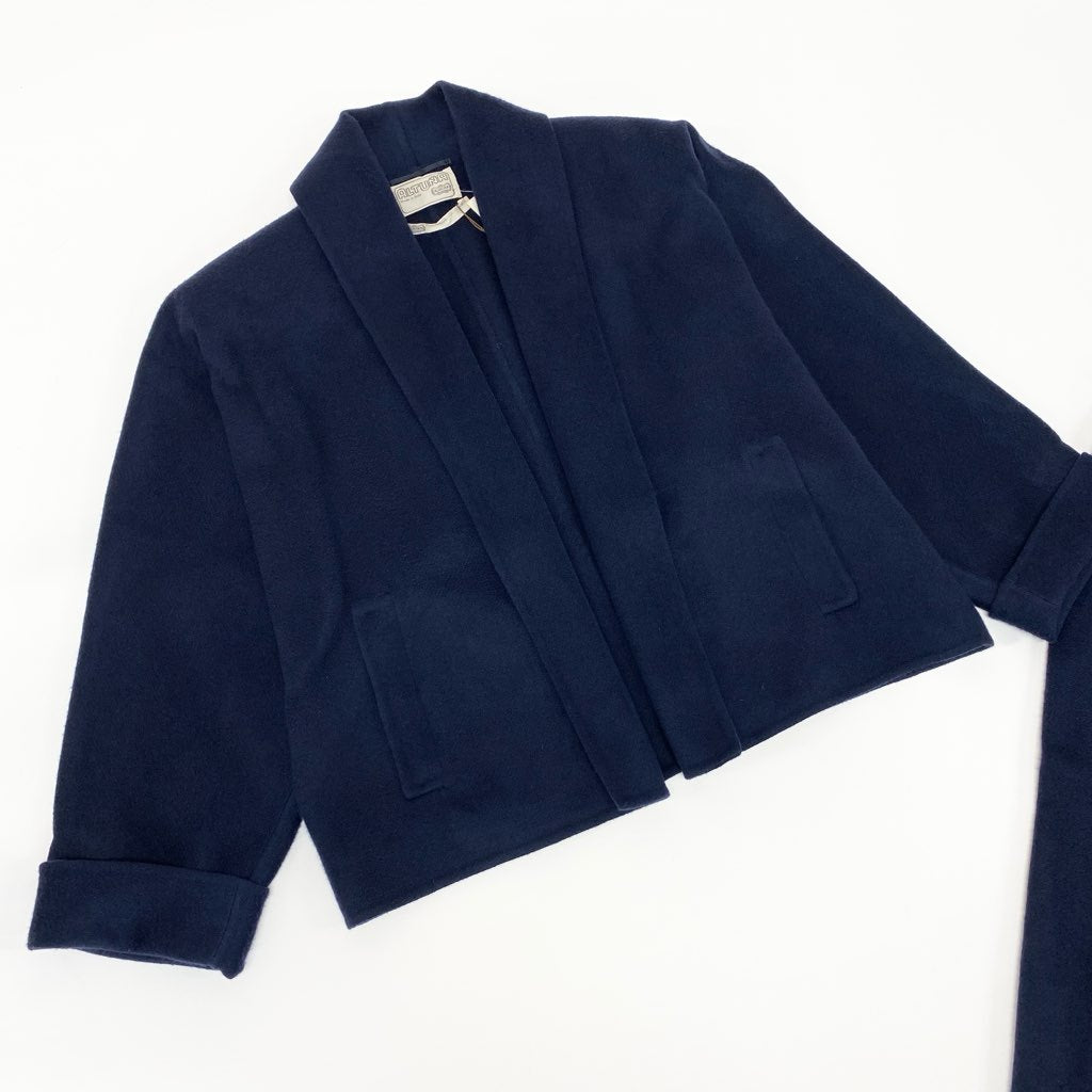 3l27《未使用保管品》 AGNONA アニオナ ALTUNA カシミヤ セットアップ サイズ42 / 46 ネイビー 最高級 女性服 タグ付t18r