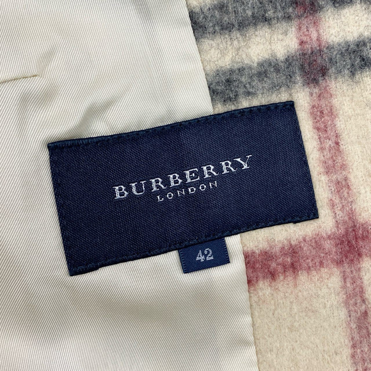 1L24 Burberry London バーバリーロンドン Nova Check ノバチェック Middle Coat ミドルコート Size 42 ウールコート レディース 女性用k02i