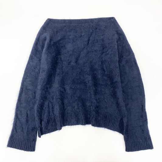 56j20 Drawer ドゥロワー カシミヤファー ニット セーター トップス ボートネック サイズ1 ダークネイビー カシミヤ レディース ユナイテッドアローズu02t