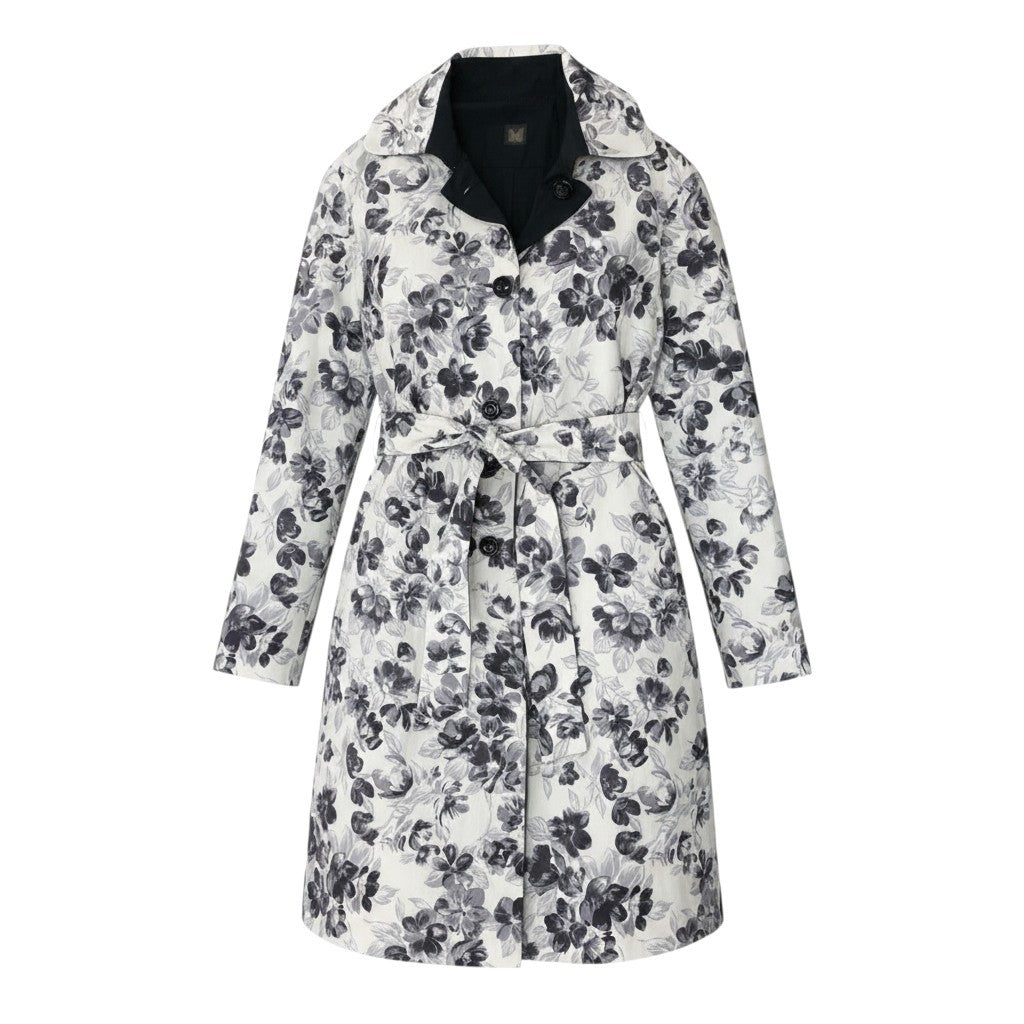 72h18 WEEKEND Max Mara ウィークエンド マックスマーラ リバーシブル ステンカラーコート 花柄プリント 薄手 イタリア製 40 マルチカラー レディースu02t