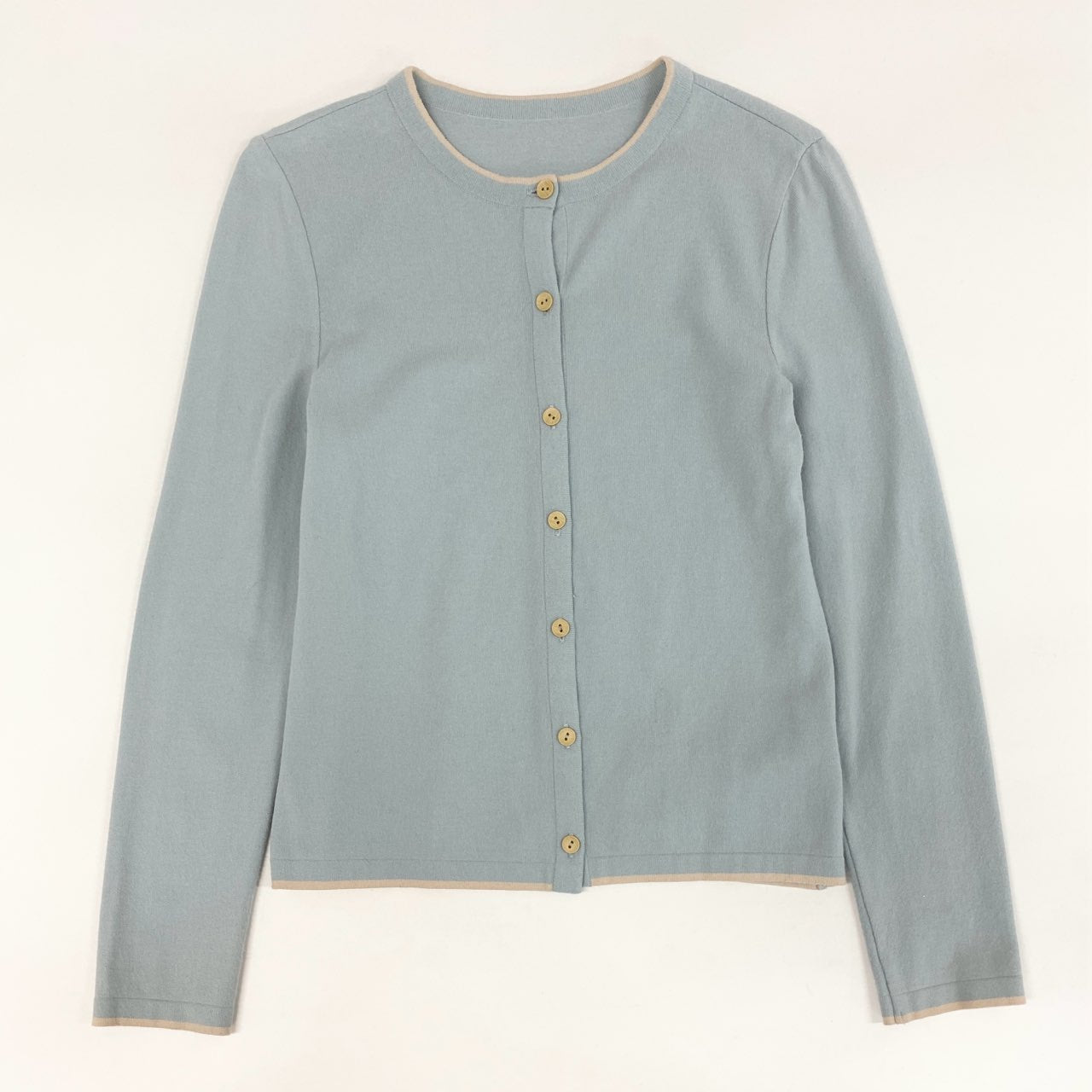 35d7 《新品タグ付き》 FOXEY NEW YORK フォクシー ニューヨーク アッパーイーストサイド ニットカーディガン ボレロカーディガン トップス 32350 サイズ38 ライトブルー ベージュ レディース 日本製