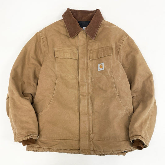 78a4 Carhartt カーハート Traditional Arctic Duck Coat トラディショナル ダックコート ジャケット USA製 C03 BRN 48 キャメル コットン