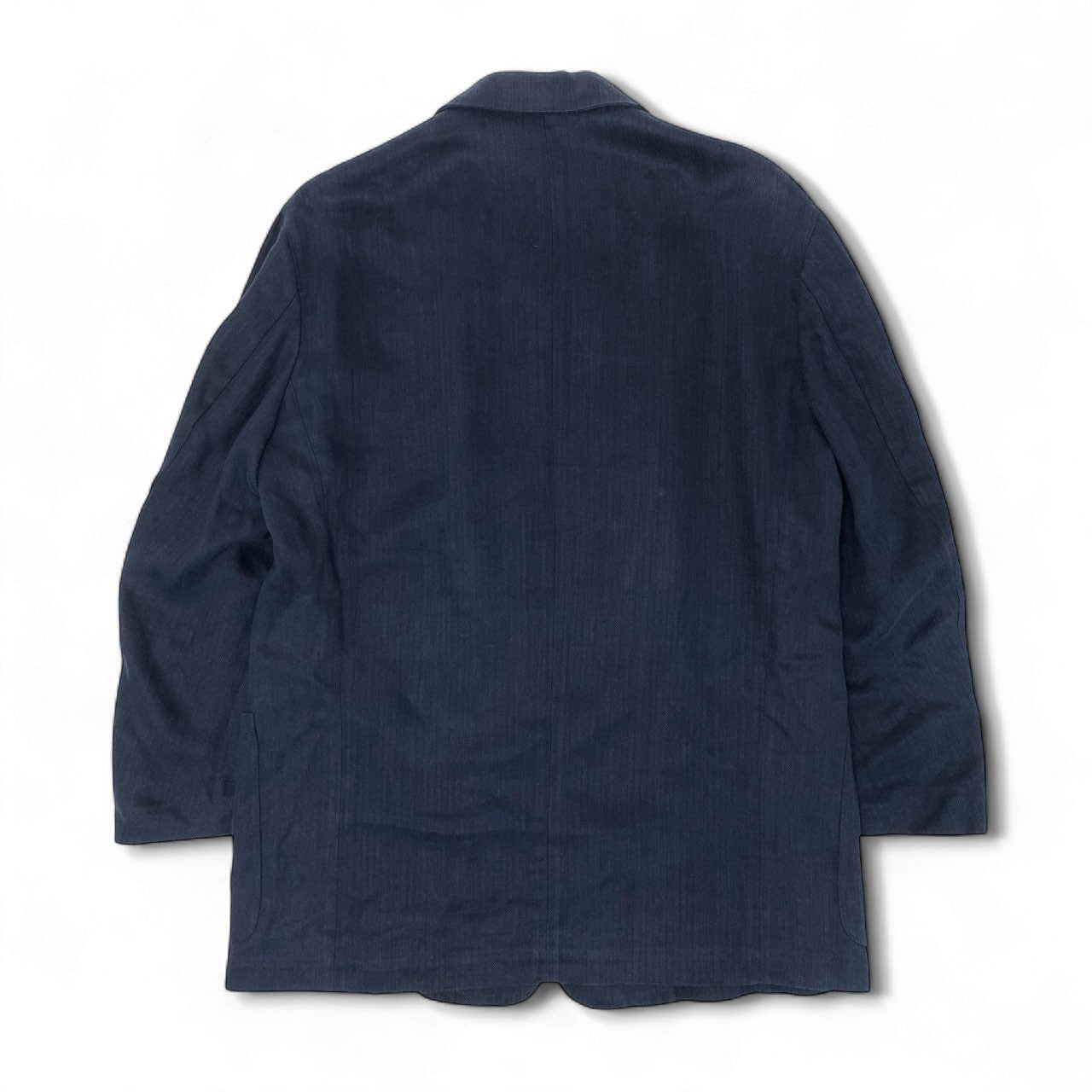 4k23 Hermès エルメス リネンジャケット アンコン ヘリンボーン PURE LINEN メンズ 紳士服 G10558 50 ネイビー 麻100％u02t