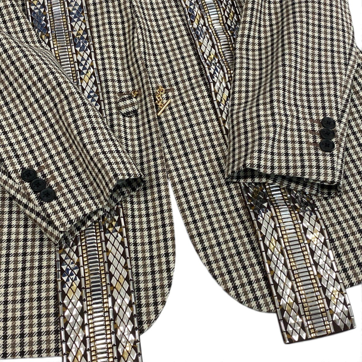 Ij19 【極美品】 LOUIS VUITTON ルイヴィトン 20aw ガンクラブチェック ノーカラージャケット RW202B YXO FJB87 サイズ38 マルチカラー ウール100％ レディースu02t