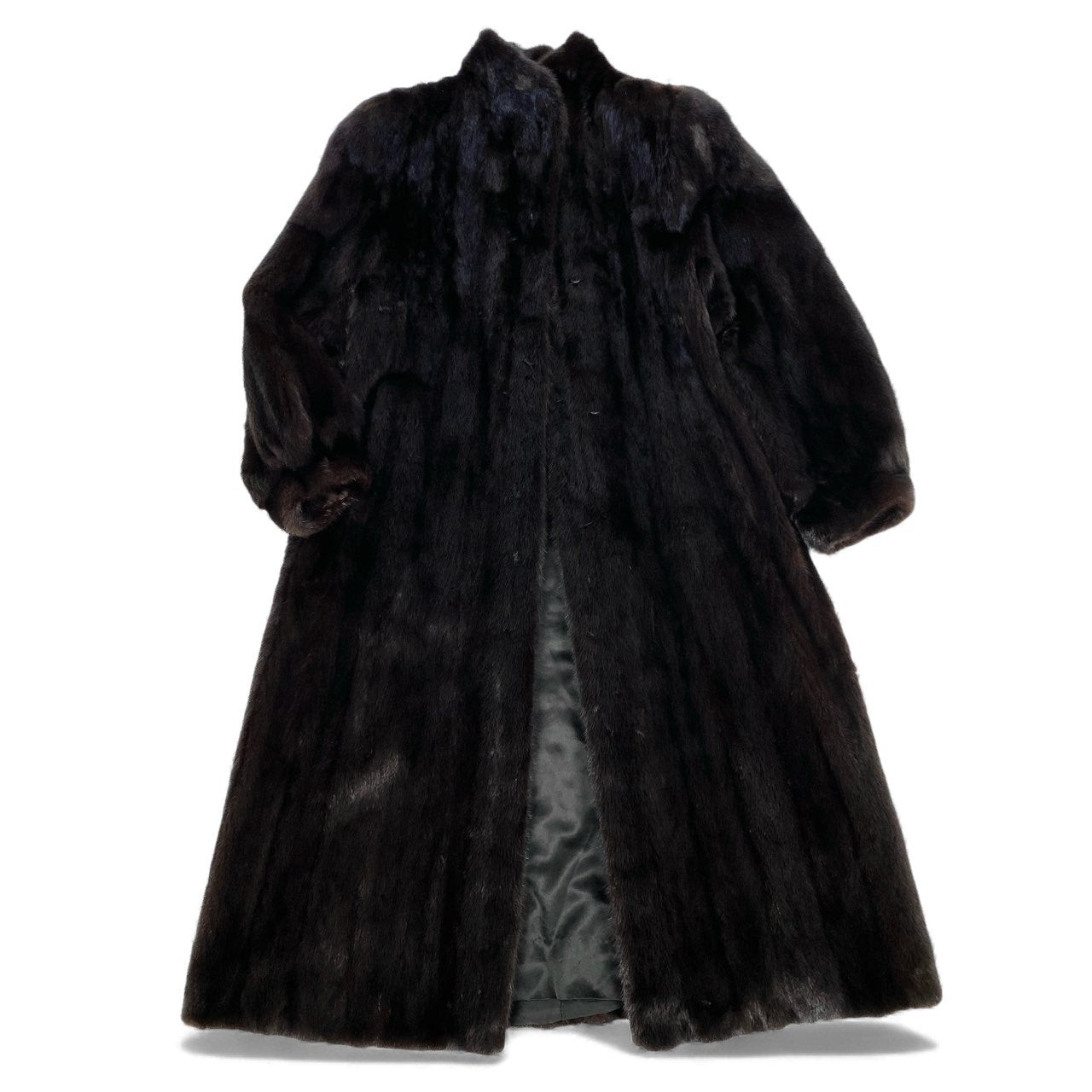 83Ⅼ2 マホガニーミンク 着丈120cm 超ロングコート サイズ11号 ダークブラウン 本毛皮 MINK FUR リアルファー 艶◎ 毛並み◎t18r