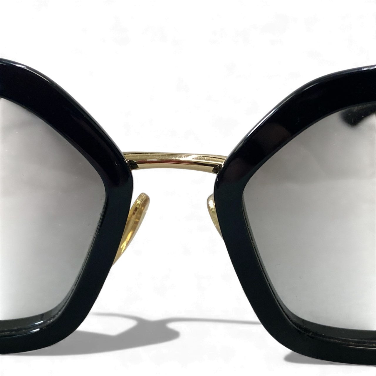 k16 PRADA プラダ サングラス SPR53Y 53□21 ブラック ゴールド オクタゴン 六角形 アイウェア メガネ 眼鏡t18r