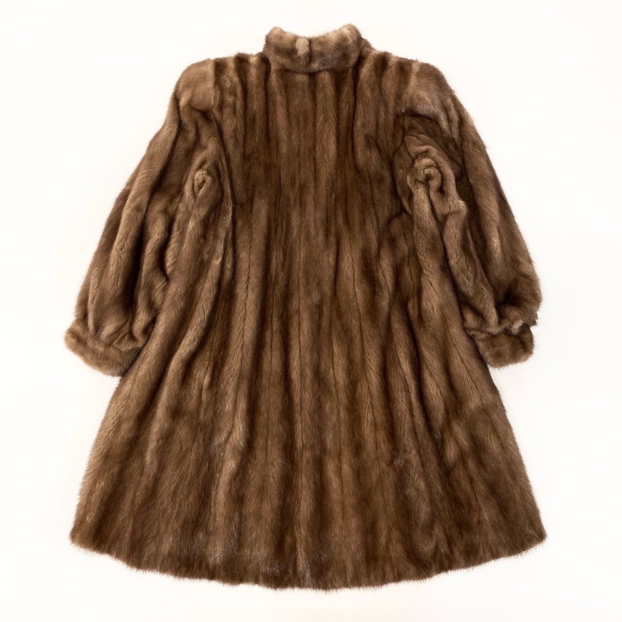 32k28 FOND MOON BAT ムーンバット パステルミンク ロングコート 着丈97cm F 茶系 本毛皮 MINK FUR リアルファーt18r