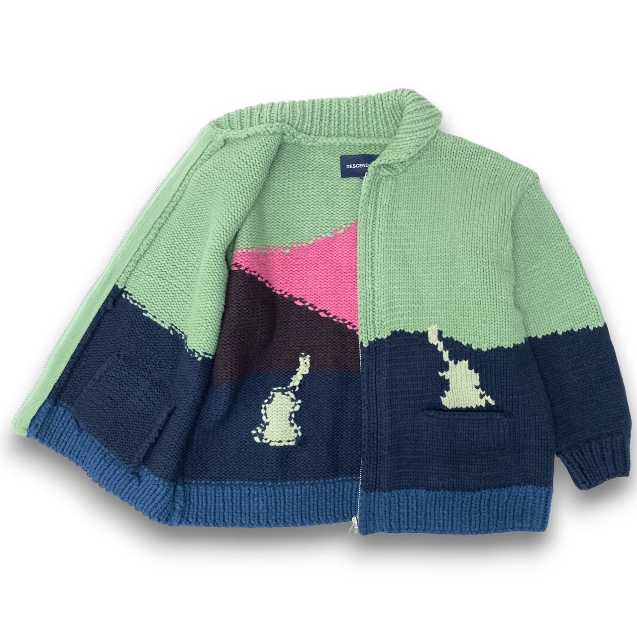 36c10 DESCENDANT ディセンダント 24AW COWICHAN SWEATER カウチンセーター ニットセーター 2サイズ グリーン ネイビー アクリル100％ メンズ 男性用o07t
