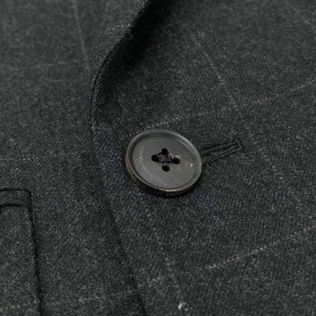 54l28 BURBERRY LONDON バーバリーロンドン スーツセットアップ テーラードジャケット スラックスパンツ チェック柄 カシミヤ混 94-84-165 AB4 ダークグレー メンズ 男性用o07t