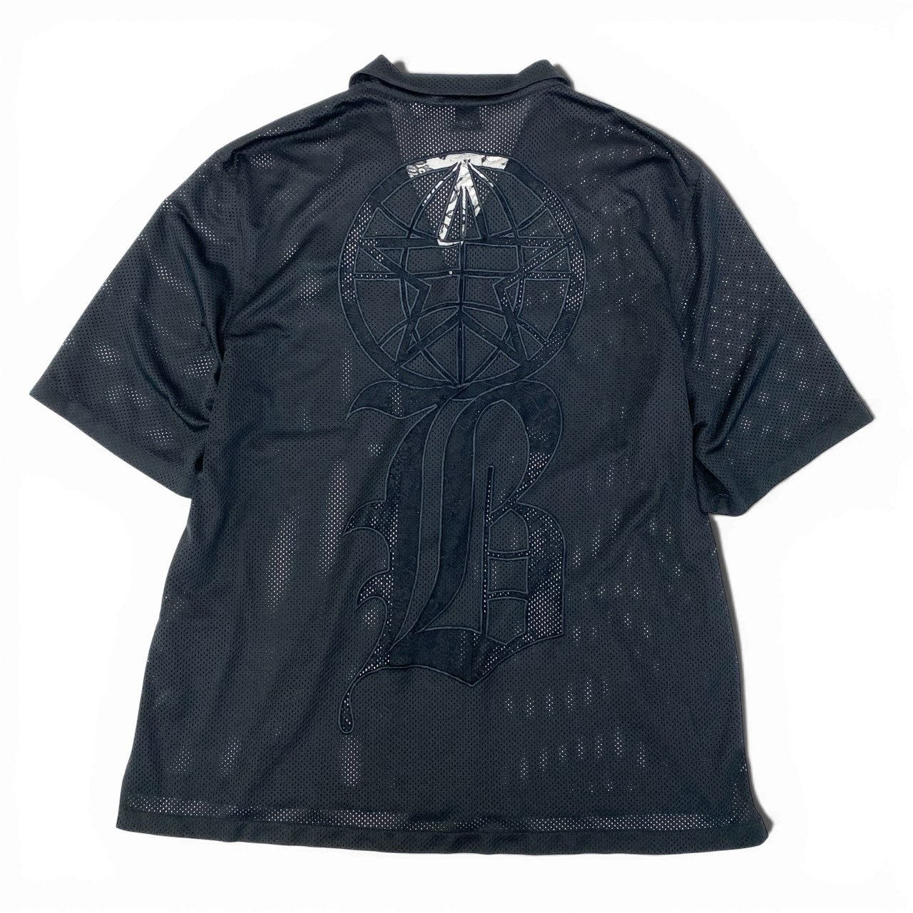 63a28 BURBERRY LONDON ENGLAND バーバリー ロンドンイングランド 半袖シャツ BASKETBALL JERSEY SHIRT 8067375 Mサイズ ブラック ポリエステル100％ メンズo07t