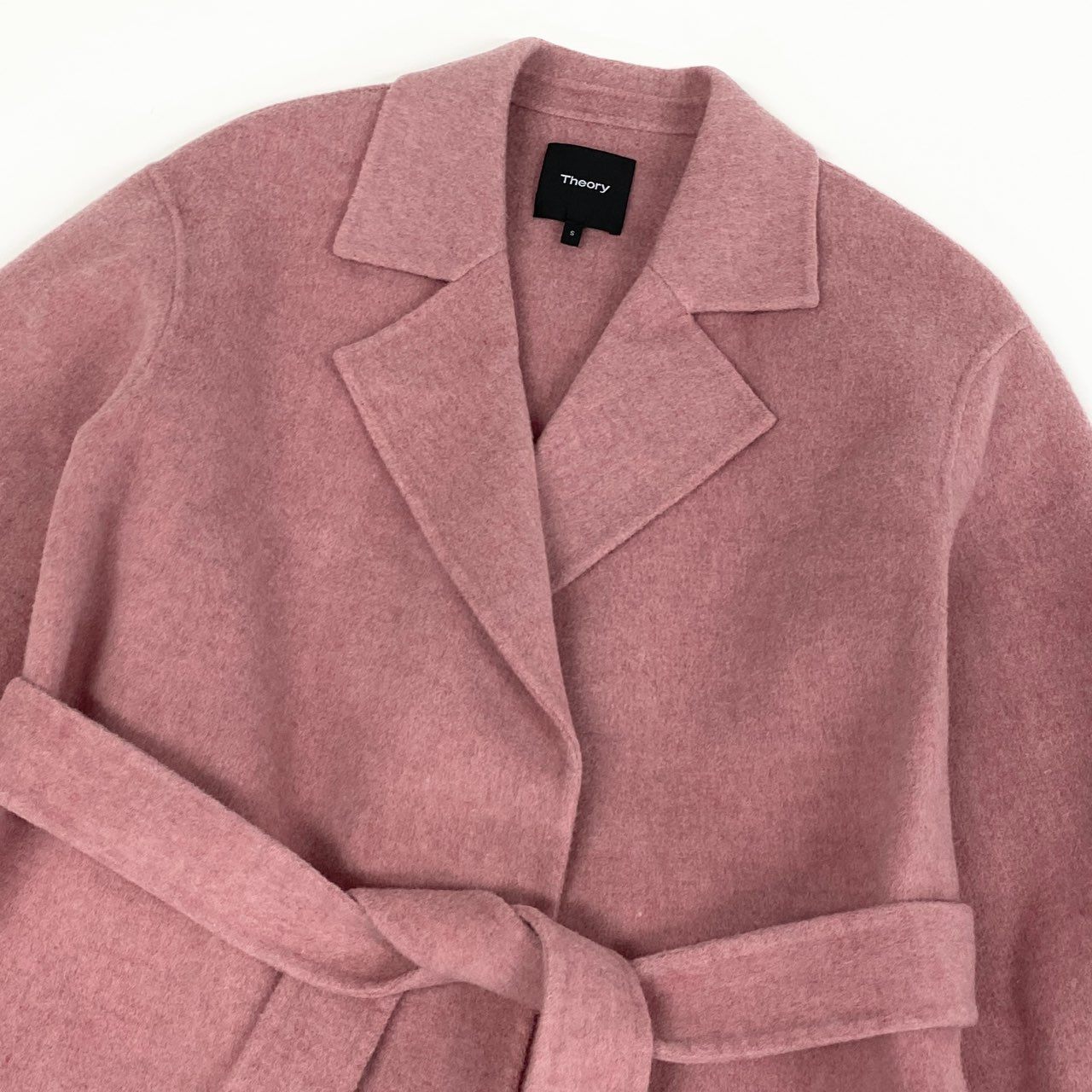 2L12 《美品》 Theory セオリー ウールカシミヤ ダブルフェイスコート COLLAR COAT NEW DIVIDE LUXE S ピンク レディース 女性用u02t