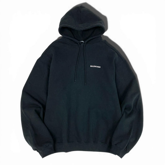 20a26 BALENCIAGA バレンシアガ プルオーバーフーディー DEFILE デフィレ パーカー 641679 TJVE5 Mサイズ ブラック コットン100％ メンズ 男性用o07t