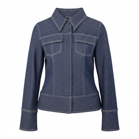 Ef9 DOLCE＆GABBANA デニムジャケット シャツジャケット レオパード イタリア製 38サイズ インディゴ レディース 女性用u02t