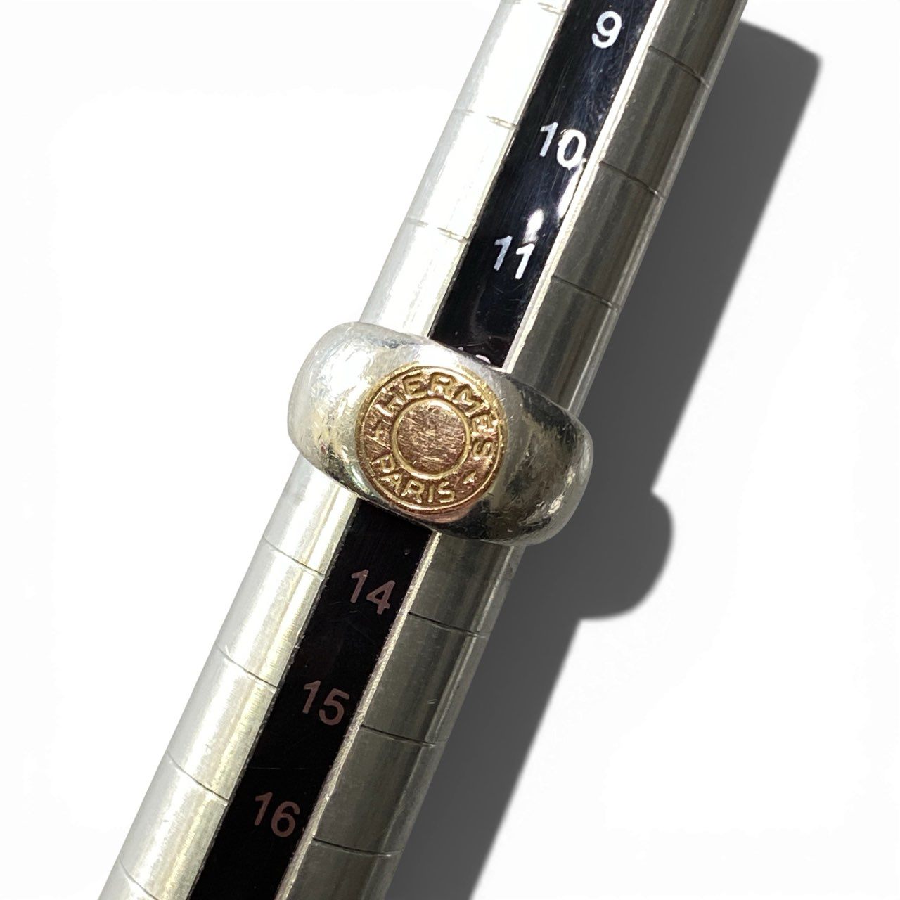 b2 Vintage HERMES エルメス K18コンビ セリエリング アクセサリー 12.5号 ゴールド×シルバー K18 Silver925ta1