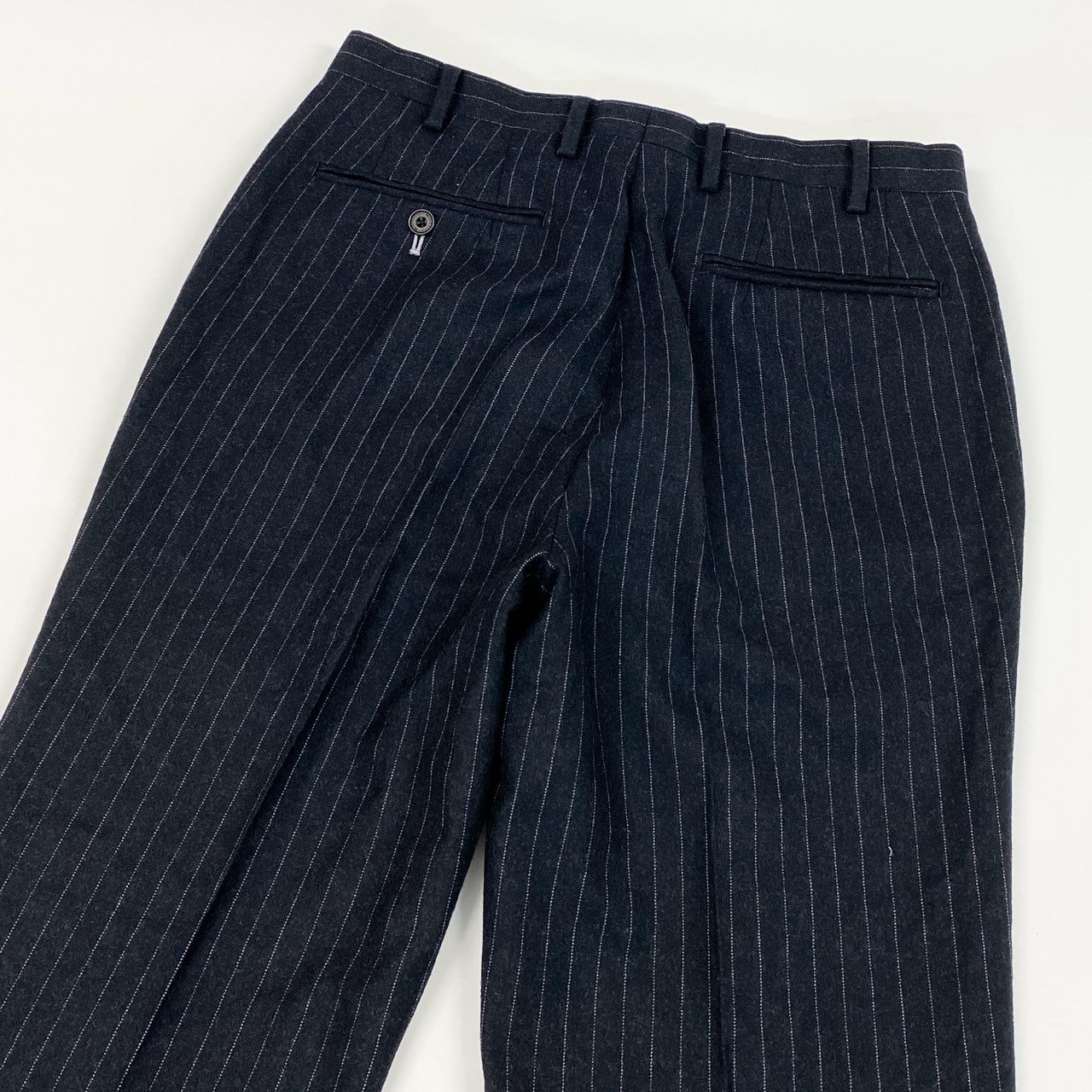39d14 BURBERRY BLACK LABEL バーバリー ブラックレーベル ストライプスーツ セットアップ サイズ82-76-170 ブラック フォーマルt18r