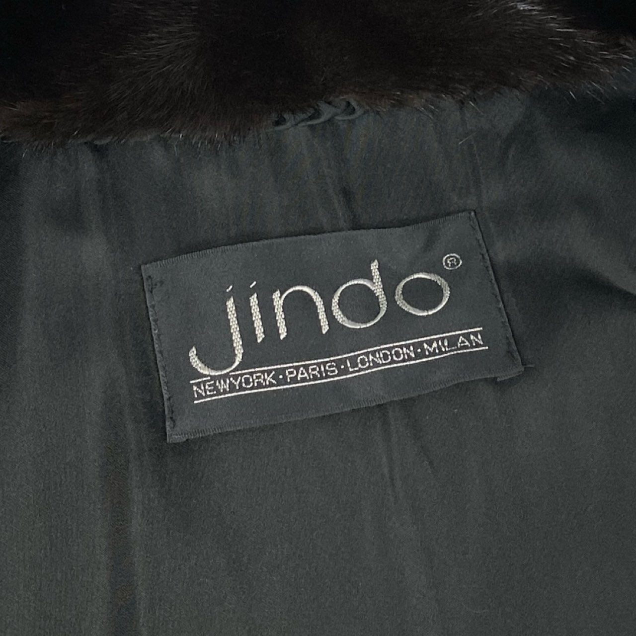 33l14 jindo マホガニーミンク ロングコート サイズ16号 ブラウン 本毛皮 MINK FUR ポケット有 毛質◎t18r