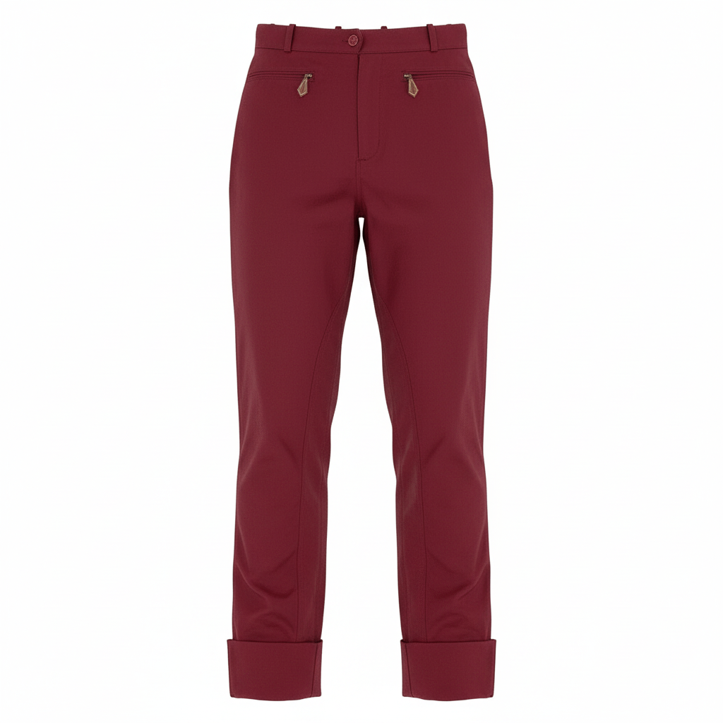65d16 HERMES エルメス ジョッキーパンツ ジョッパーズ ロング ボトムス 伸縮ストレッチ サイズ40 ボルドー レディース 女性用u02t