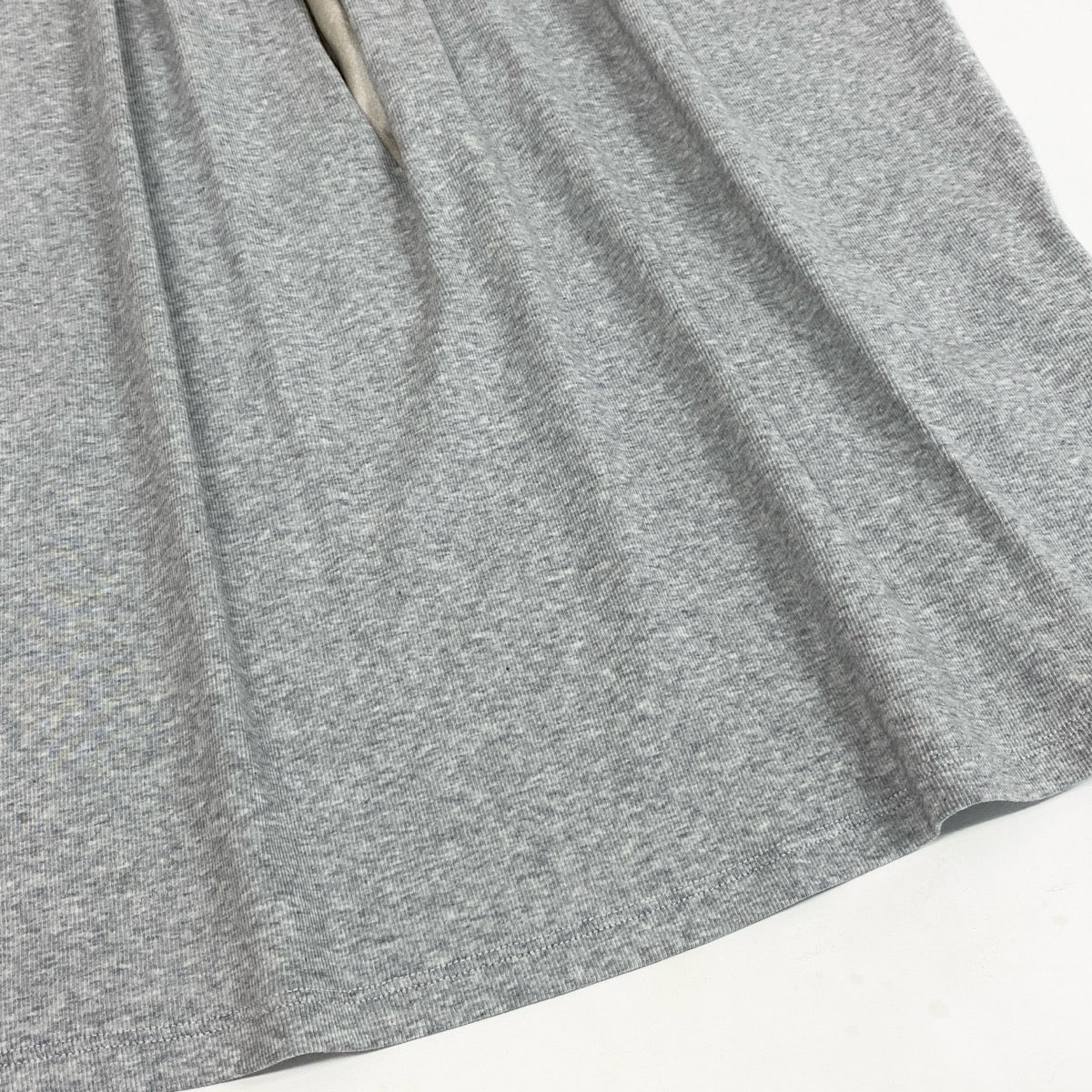 6i14 【新品保管品】FABIANA FILIPPI ファビアナフィリッピ 半袖リブカットソー ビジューネック フロントギャザーデザイン 42サイズ グレー レディース 女性用u02t