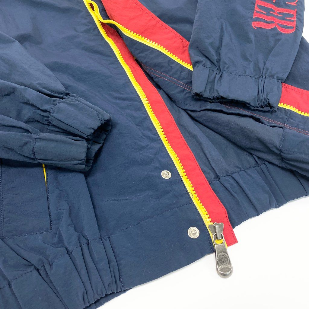 66a12 TOMMY HILFIGER トミーヒルフィガー ナイロンジャケット セーリングジャケット ブルゾン メンズ 紳士服 84960310 L ネイビー レッド イエローu02t
