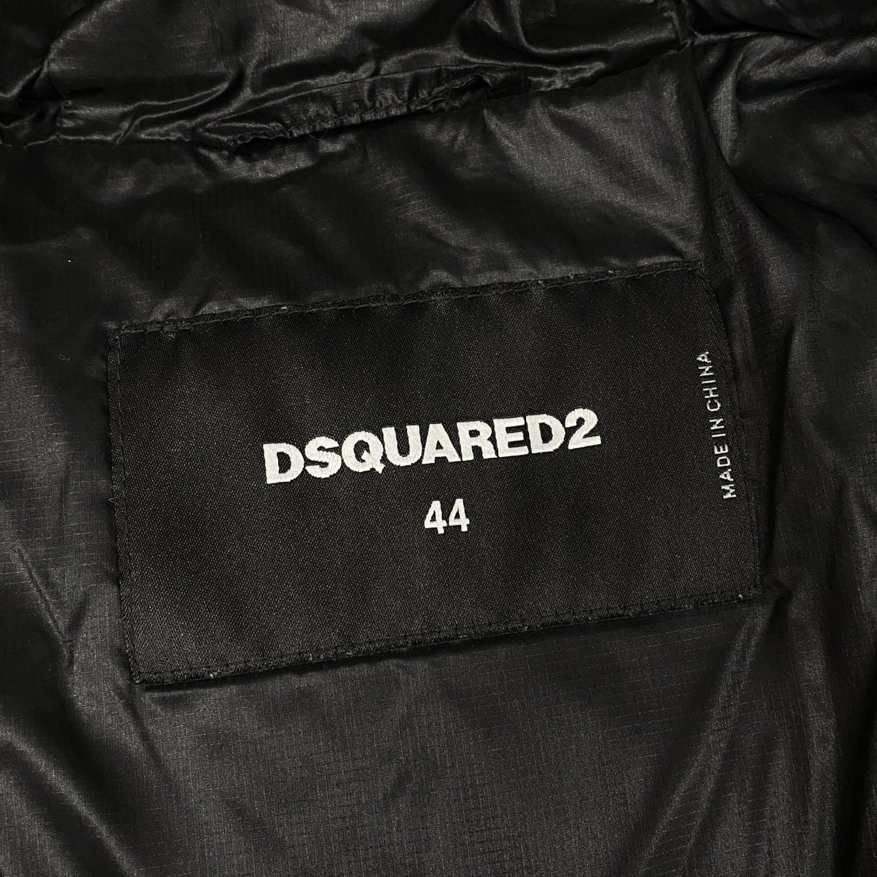 83L19 DSQUARED2 ディースクエアード Nylon Hooded Puffer Bomber With Logo Prints パフィージャケット ダウンジャケット  S7AM0960/S52119 44 ブラック ブルーk02i