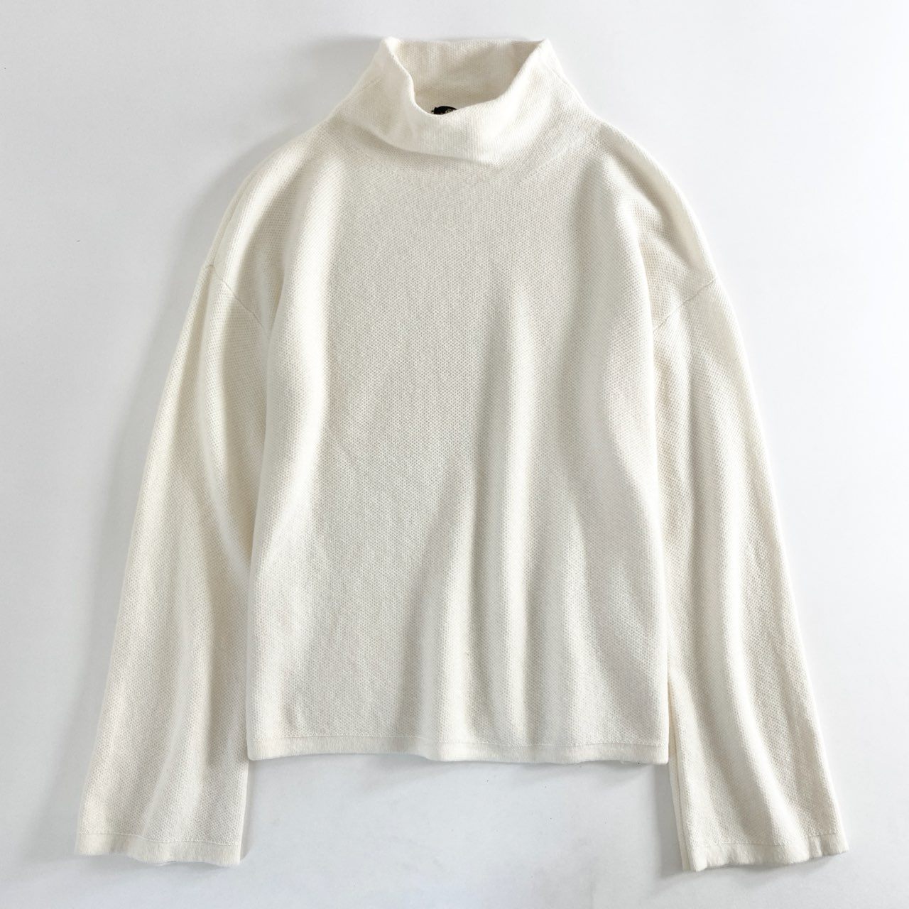 37e26 イタリア製 Loro Piana ロロピアーナ BABY CASHMERE ベビーカシミヤ ハイネック ニット セーター トップス プルオーバー 36 ホワイト  カシミア