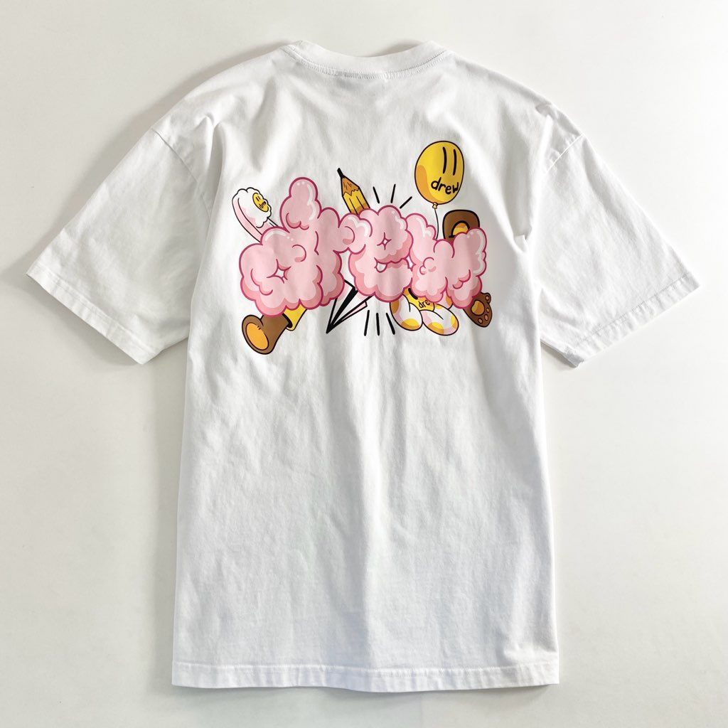 23f8 《美品》 drew house ドリューハウス doodie joy ss tee プリントTシャツ 半袖カットソー サイズM ホワイト