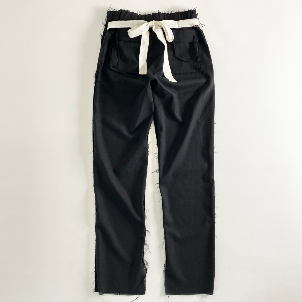 33g13 Leh レー 23SS Slim Pants スリムパンツ カットオフデザイン イージーパンツ ボトムス 日本製 LEH-934 Mサイズ ブラック