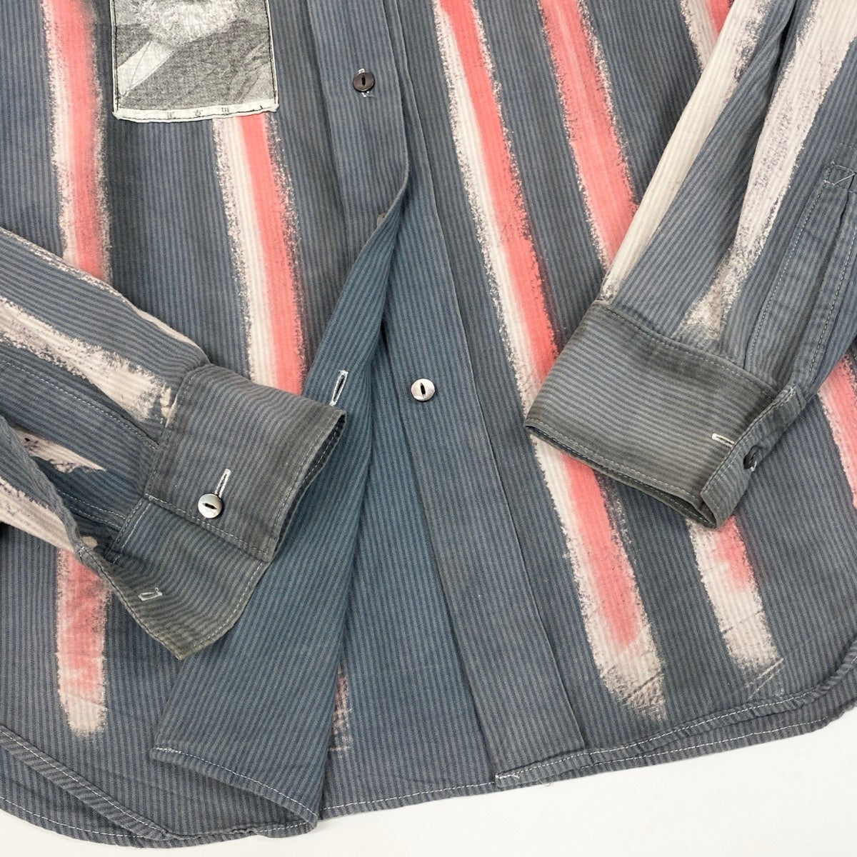 Af27 【美品】 SEDITIONARIES セディショナリーズ ヴィヴィアンウエストウッド アナーキーシャツ 貝ボタン メンズ 男性用 Ｍ グレー レッド 綿100％u02t