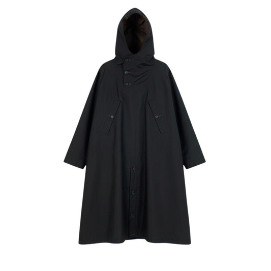 16c11 【美品】BLACK SIGN ブラック サイン SLICER COAT スリッカーコート プルオーバー オーバーコート Mサイズ ブラック ブラウン ナイロン100％ メンズ 男性用o07t