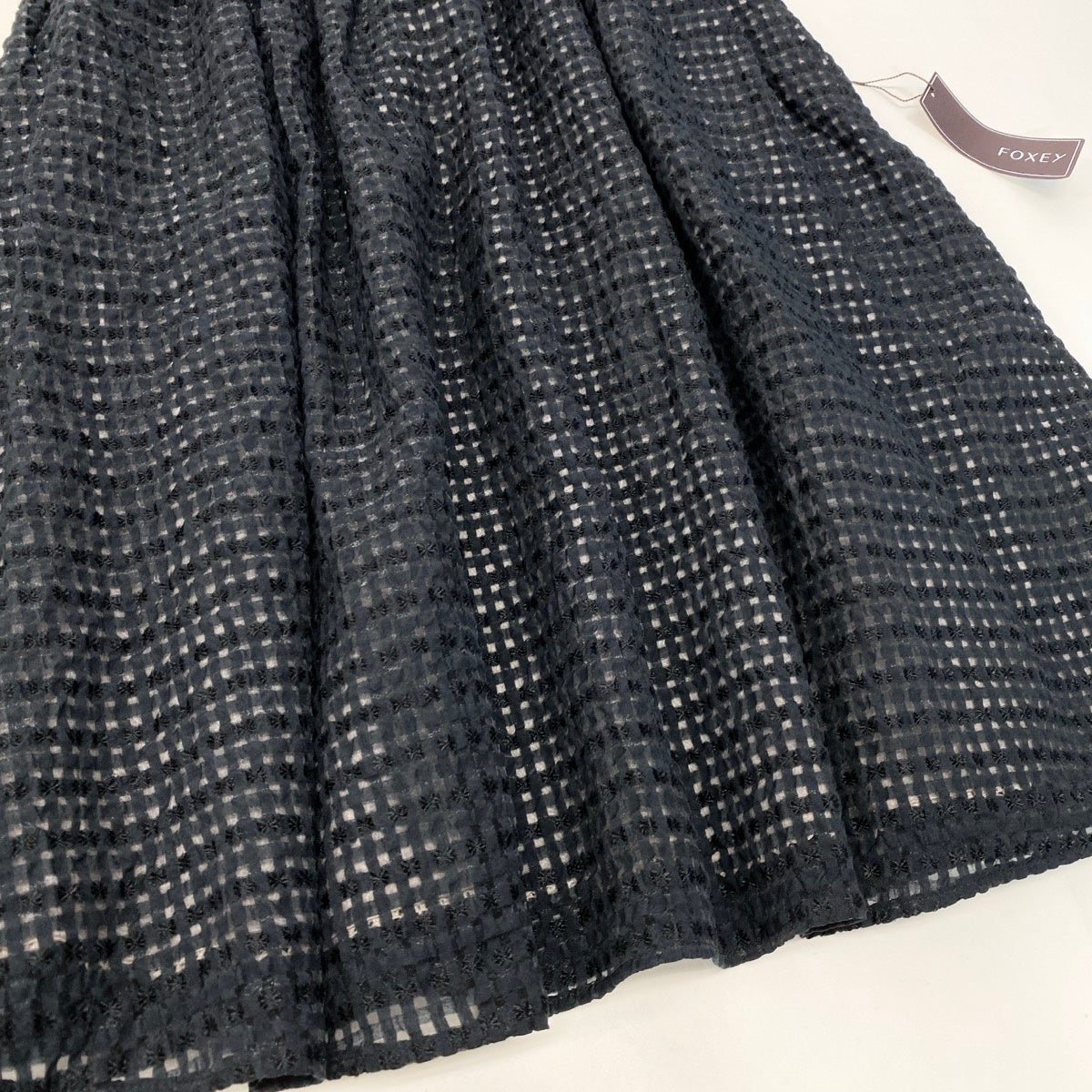 75g23 【未使用タグ付】 FOXEY フォクシー 24SS Early Summer Dress Lgende ノースリーブ ドレスワンピース 44361 サイズ38 ブラック レディースt18r