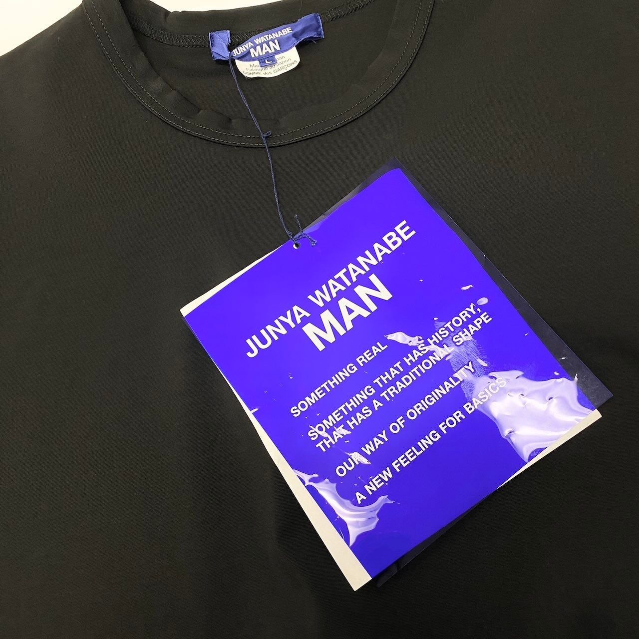 Ad2 【新品保管品】JUNYA WATANABE MAN ジュンヤワタナベ AD2023 半袖Tシャツ  ストレッチTシャツ トップス WM-T017 Lサイズ ブラック メンズ 男性用o07t