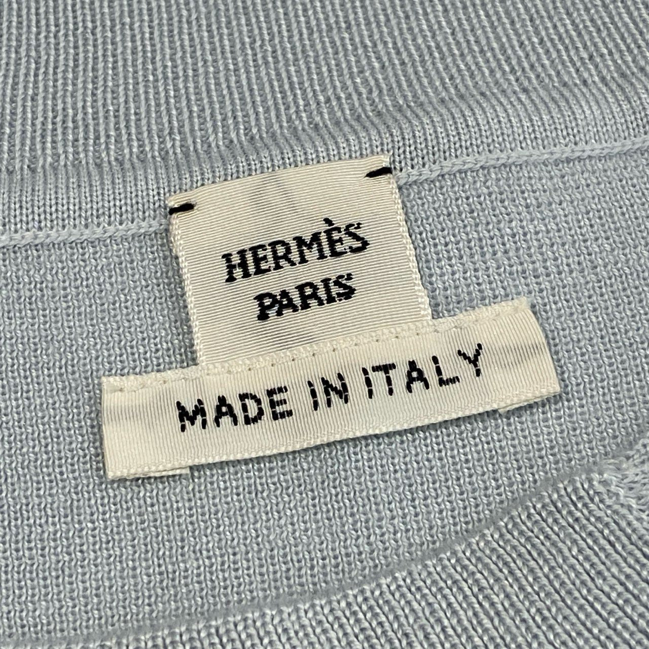 b23 HRMES エルメス 2024 プレタ 半袖ニット サイズ36 ライトブルー レディース 女性用 トップス 半袖セーターta1